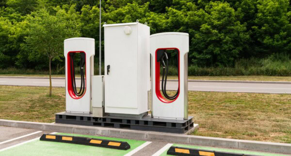 electric car charging station on a street