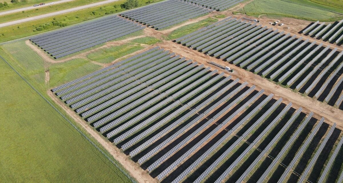 Rice Lake Solar Panels Aerial photo