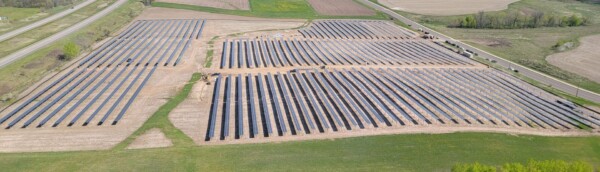 Rice Lake Aerial photo of solar panel project